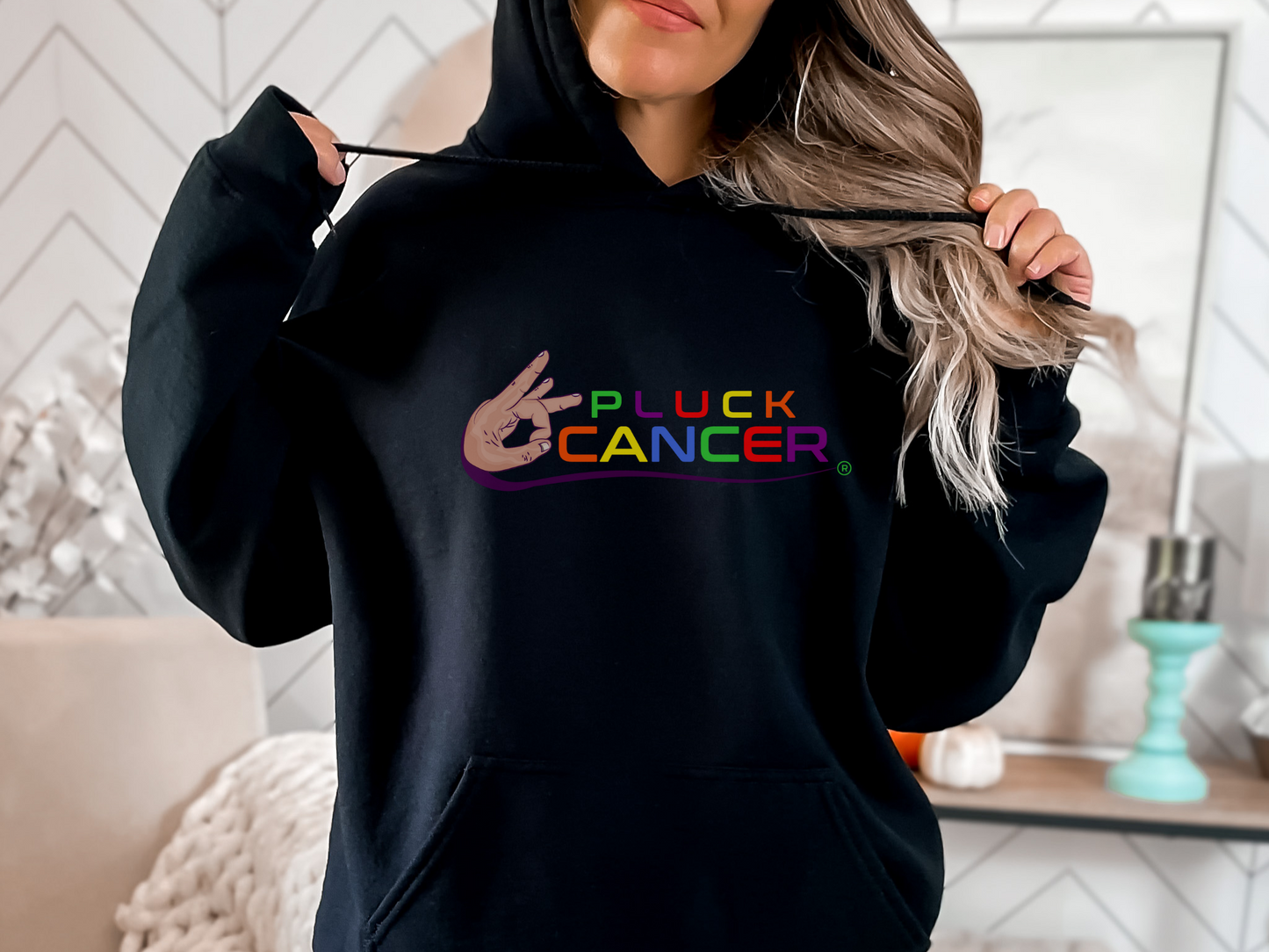 Pluck Cancer Women's Heavy Blend™ Hooded Sweatshirt - Black