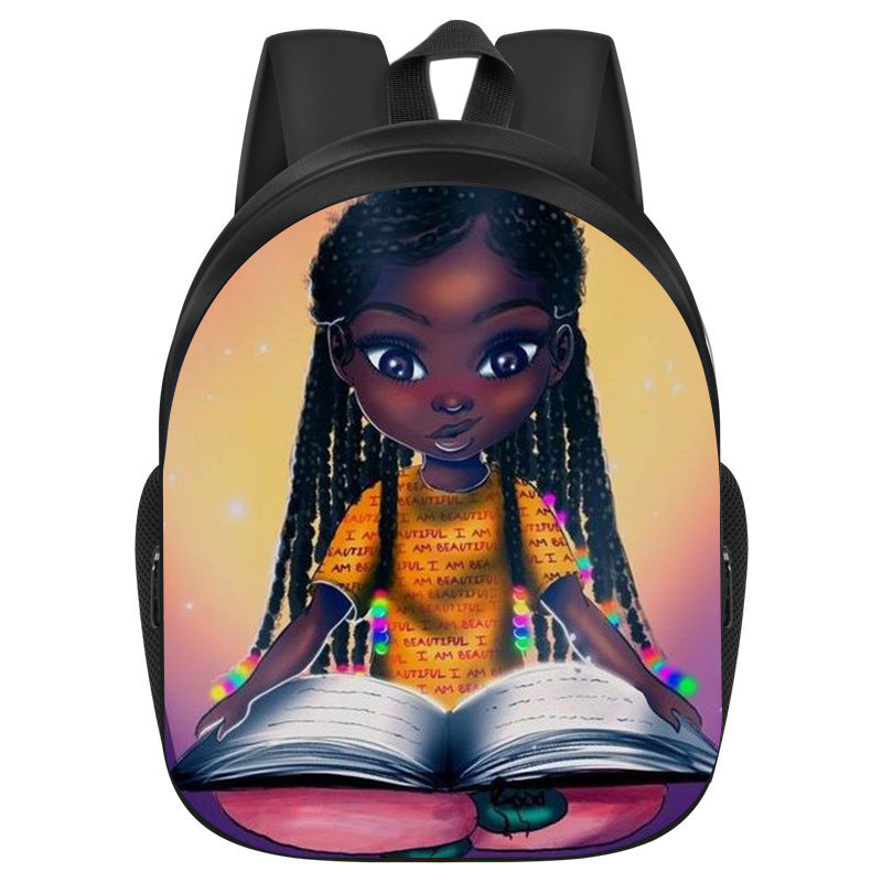 Black Girl  Primary and Secondary School Backpack