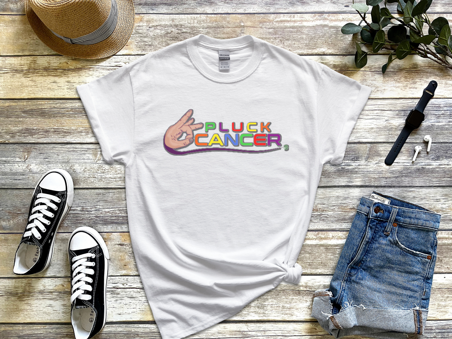 Pluck Cancer Women's Cotton T-Shirt - White
