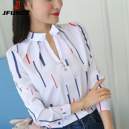 Women's Blouse Fashion Stripe Print Casual Long Sleeve