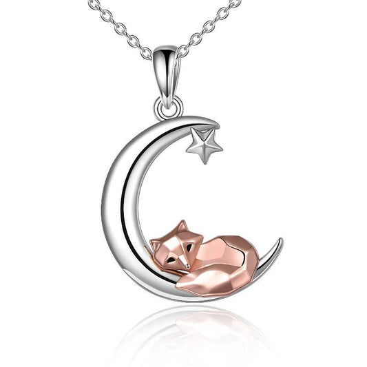 Frog Necklace Sterling Silver Origami Moon Frog Pendant Jewelry for Women Mom Wife