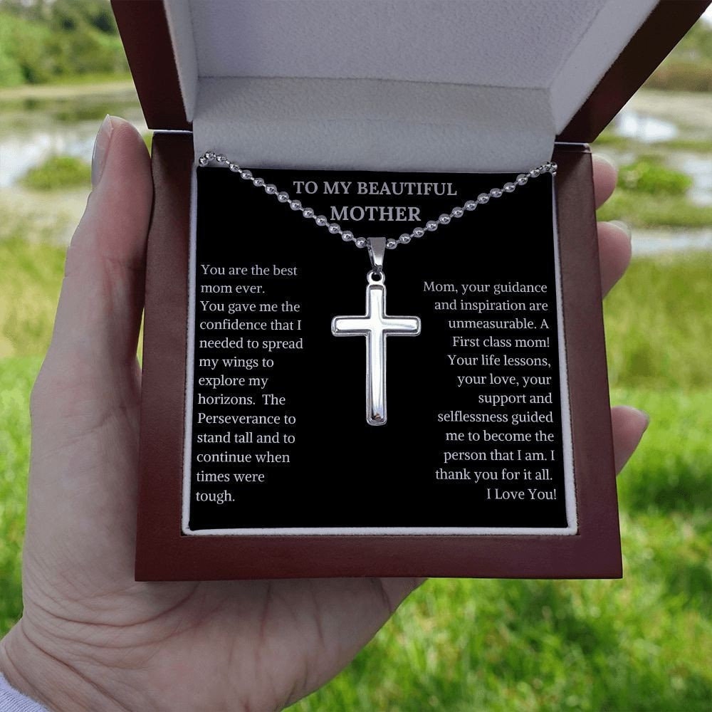 Stainless Cross Necklace | Necklace For Mother | Christmas Gift For Mom | Religious Jewelry | Cross Pendant With Chain Necklace|  Neckchain