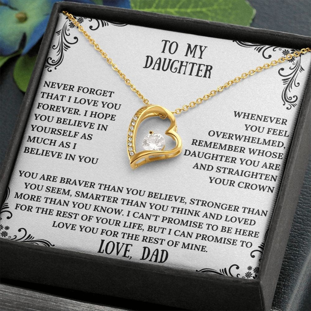 Forever Love Necklace | Necklace Gift To Daughter | Graduation Gift To Mother | Gift From Dad | Daughter Birthday Gift | Wedding Gift