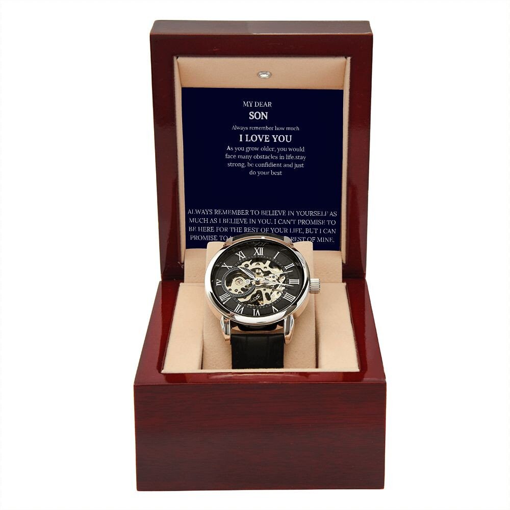 Wrist Watch With Message Card | Son Gift | Men's Chronograph Watch in Luxury Box | Stylish Watch Gift for Son | Graduation Gift To Son