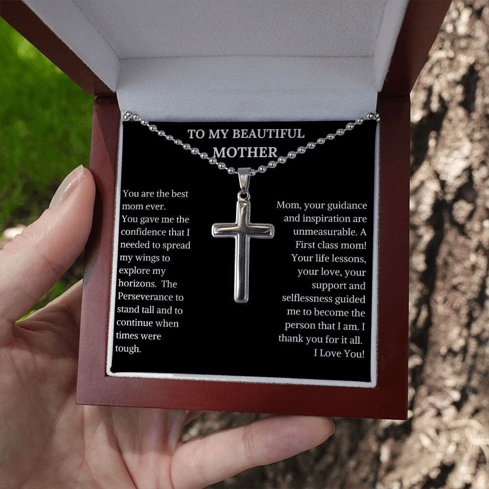 Stainless Cross Necklace | Necklace For Mother | Christmas Gift For Mom | Religious Jewelry | Cross Pendant With Chain Necklace|  Neckchain