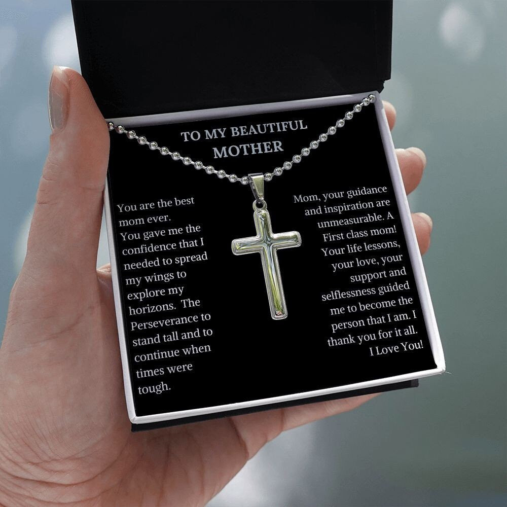 Stainless Cross Necklace | Necklace For Mother | Christmas Gift For Mom | Religious Jewelry | Cross Pendant With Chain Necklace|  Neckchain