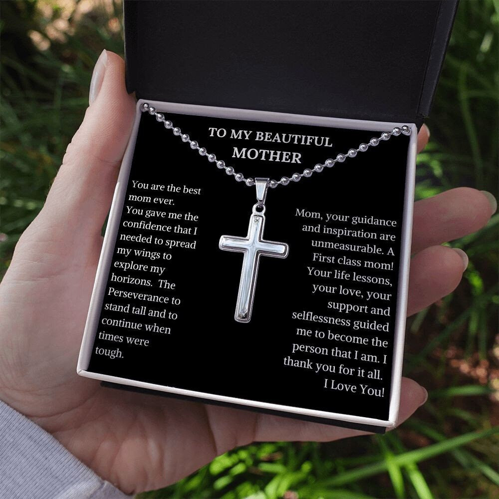 Stainless Cross Necklace | Necklace For Mother | Christmas Gift For Mom | Religious Jewelry | Cross Pendant With Chain Necklace|  Neckchain