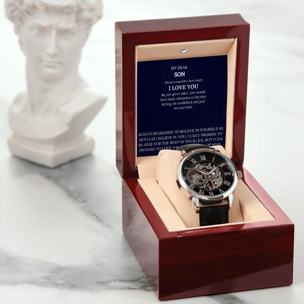 Wrist Watch With Message Card | Son Gift | Men's Chronograph Watch in Luxury Box | Stylish Watch Gift for Son | Graduation Gift To Son